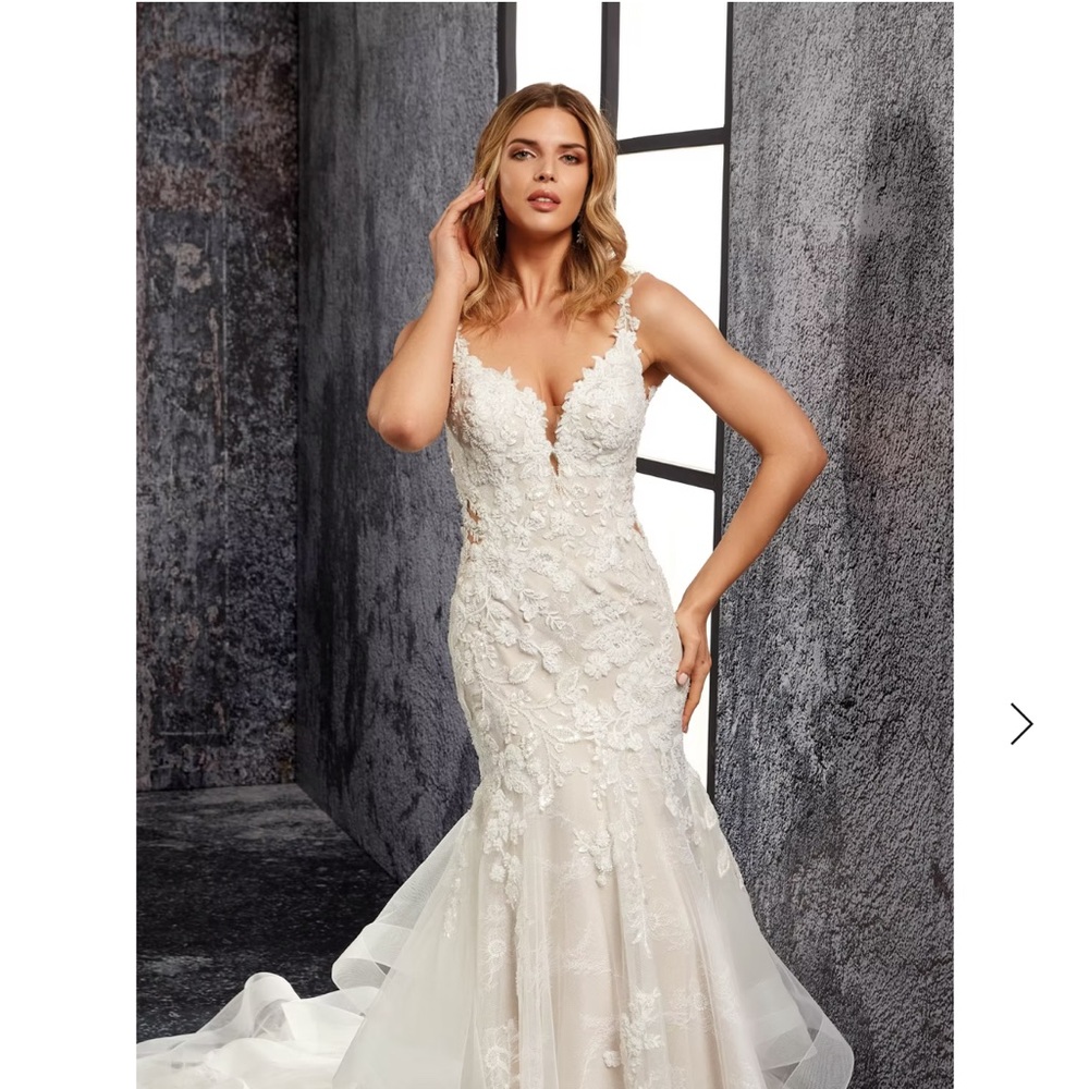 Elegant Lace Wedding Dress in Cream - Picture 3 of 5